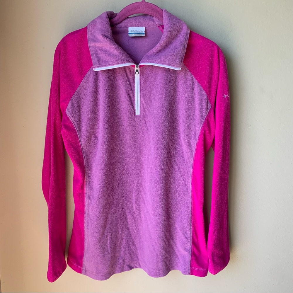 Columbia purple and pink quarter zip fleece pullover